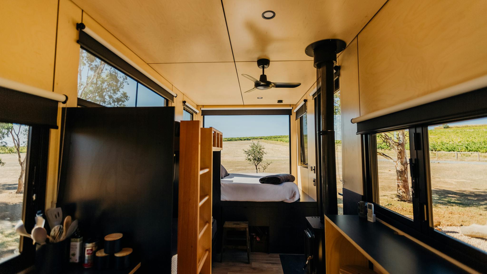 Inside the cabin of CABN Mila McLaren Vale