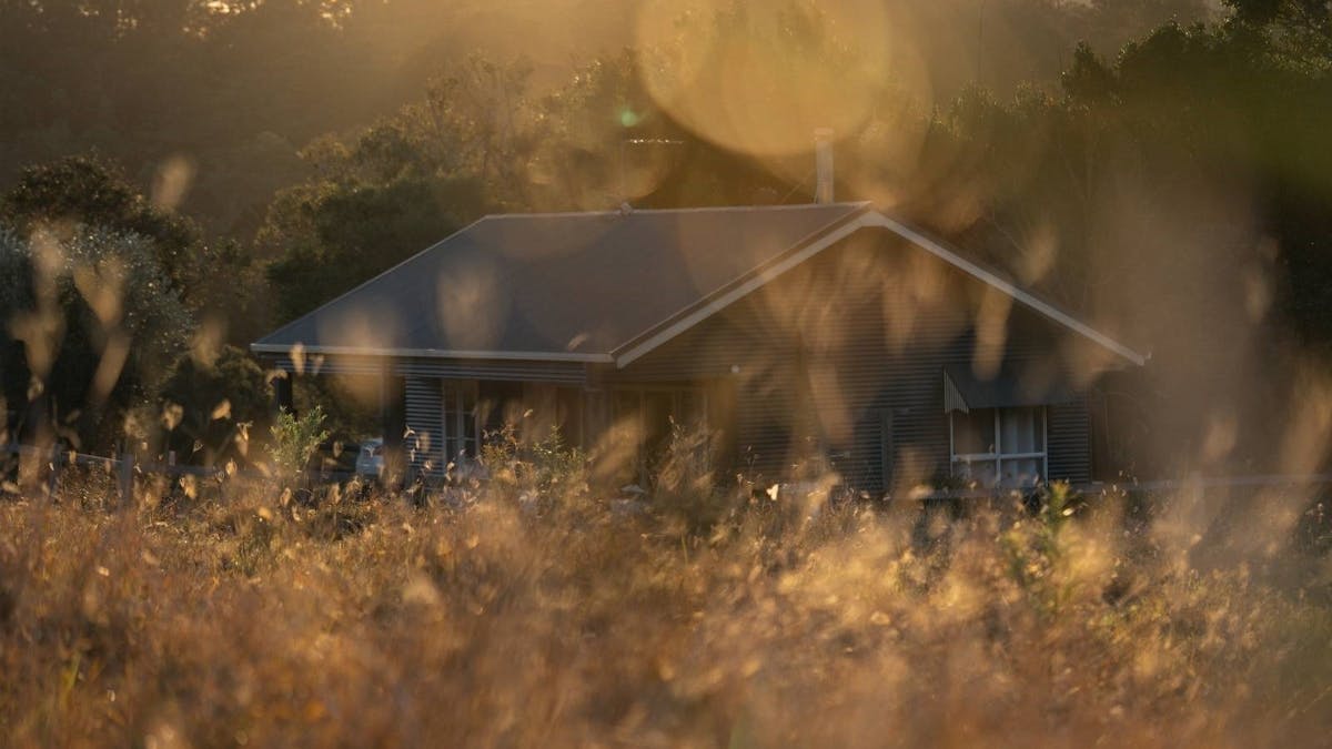 An afternoon shot of the cottage