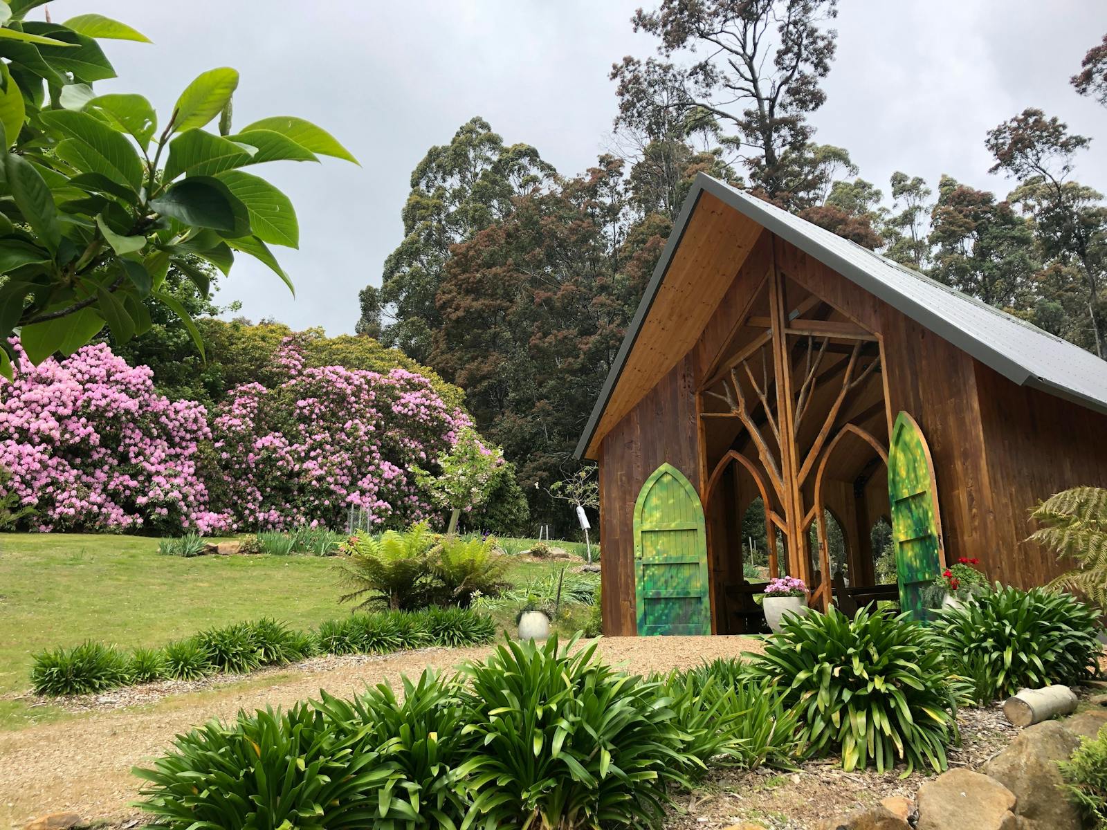 Chapel is open air, a place for prayer and contemplation of the natural beauty. Available for events