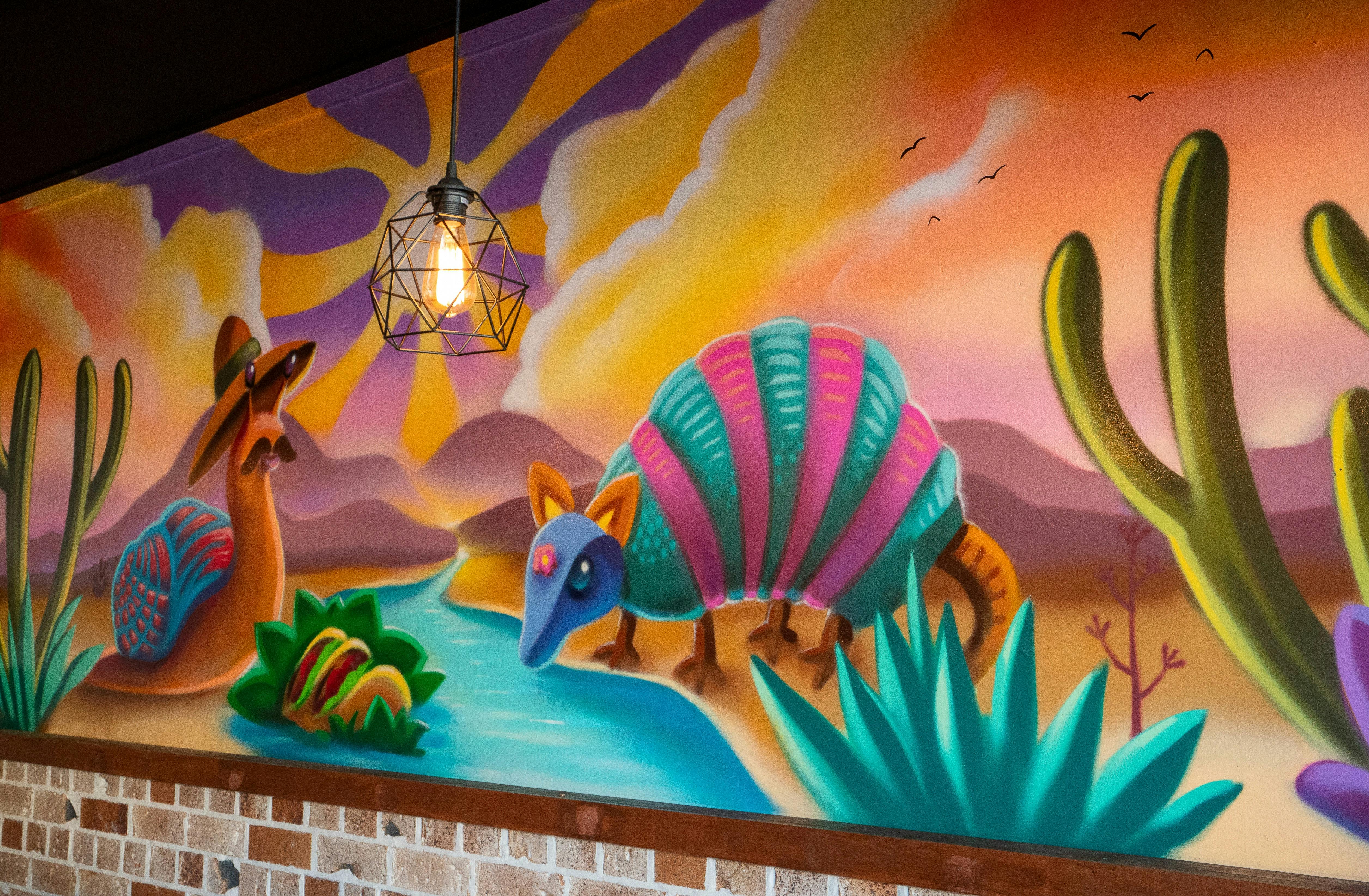 Art Mural Inside Restaurant