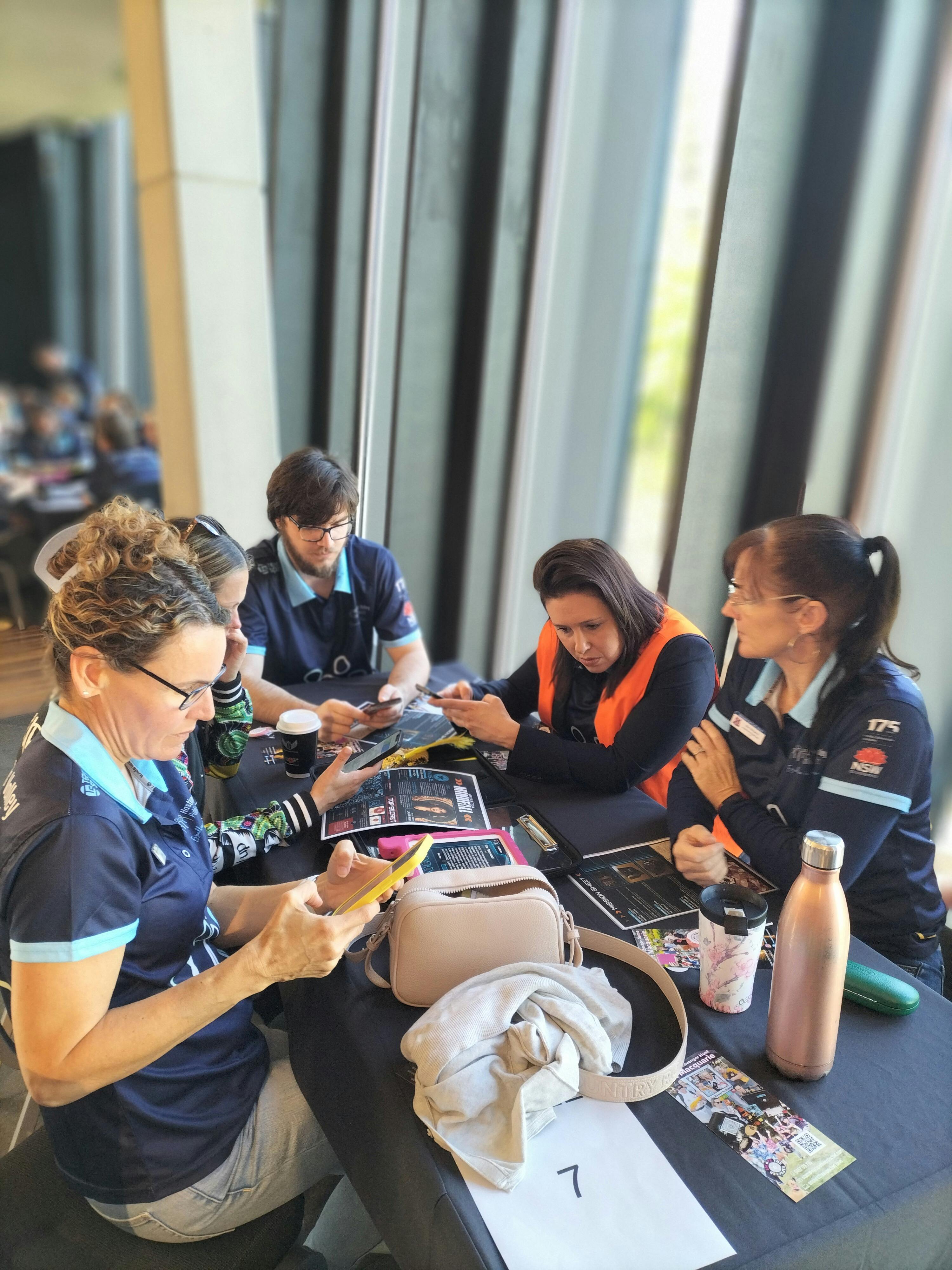 Playing a team building game