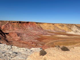The scenic lookout at The Ochre Pits located north of Leigh Creek