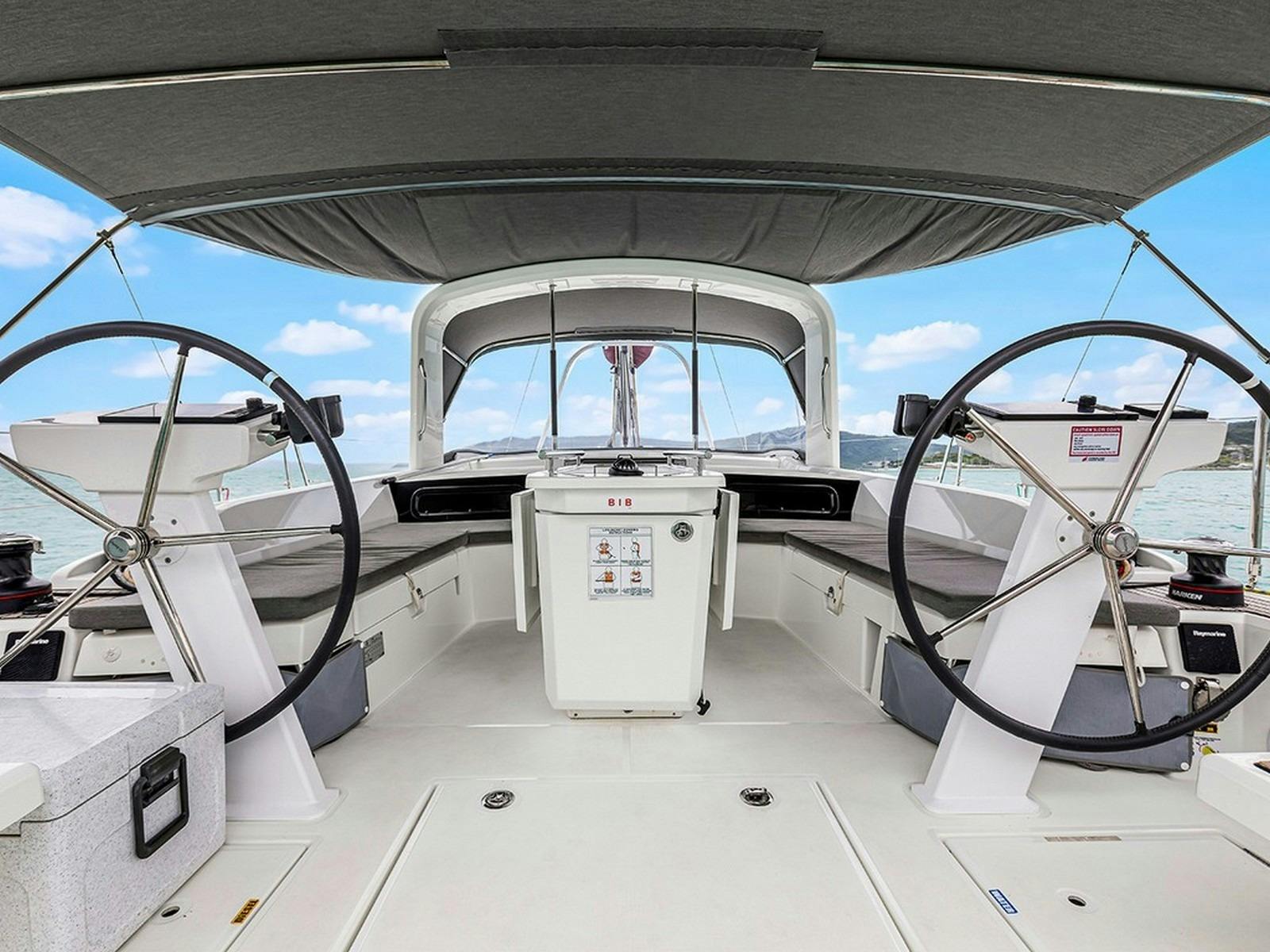 Twin helm and cockpit