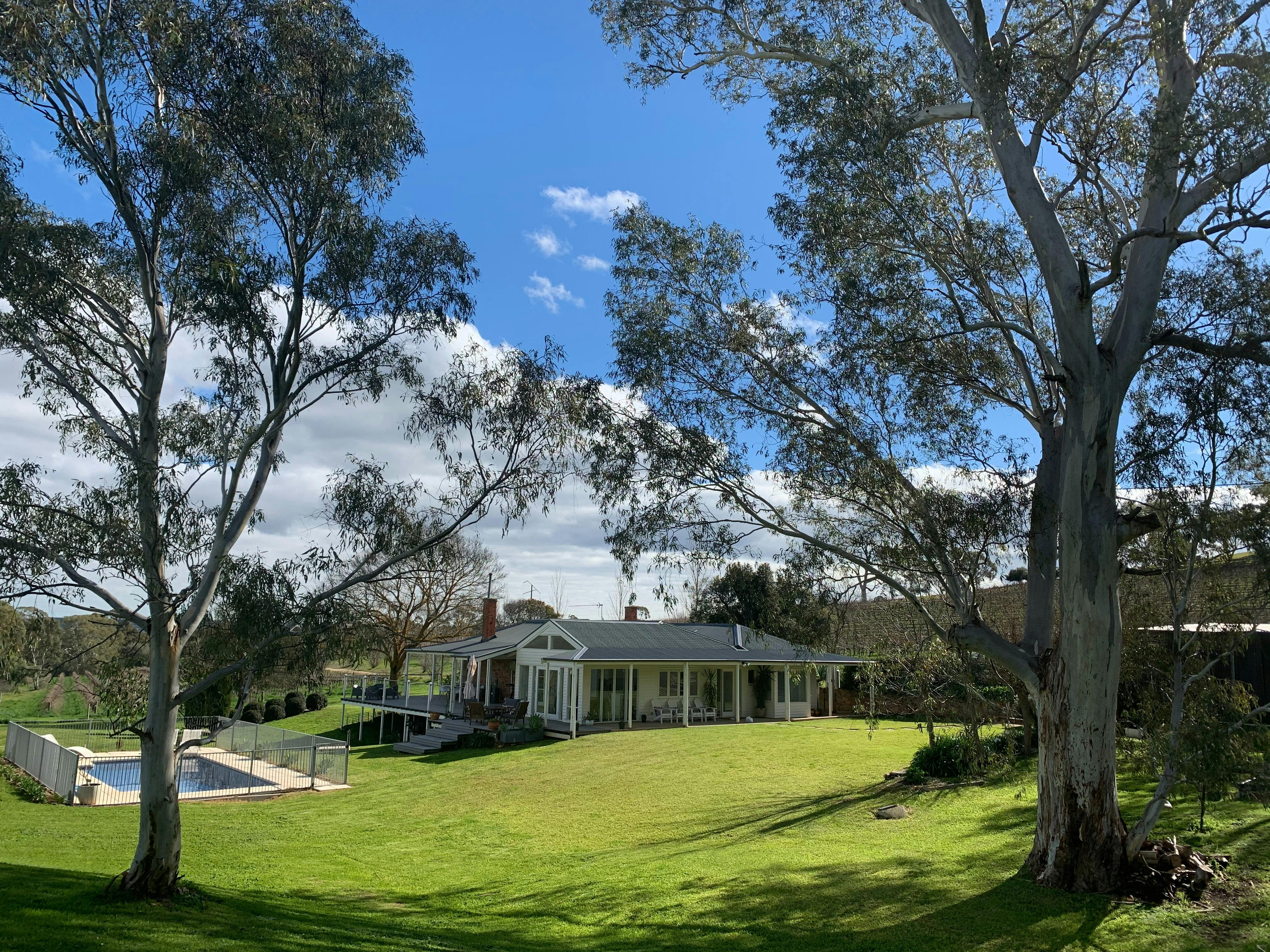 Looking down on the house