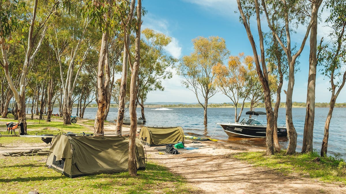 Swags in Washpool Camping Reserve at Lake Leslie