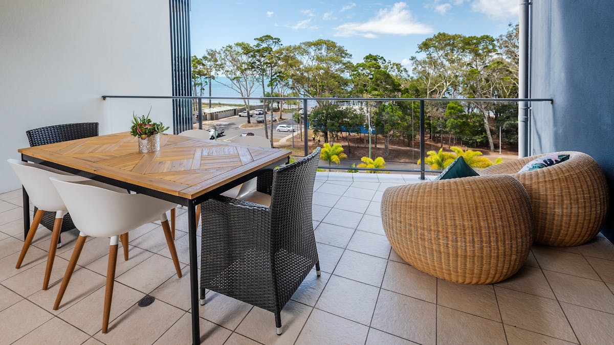 A view from the balcony from one of the apartments at The Bay Apartments Hervey Bay