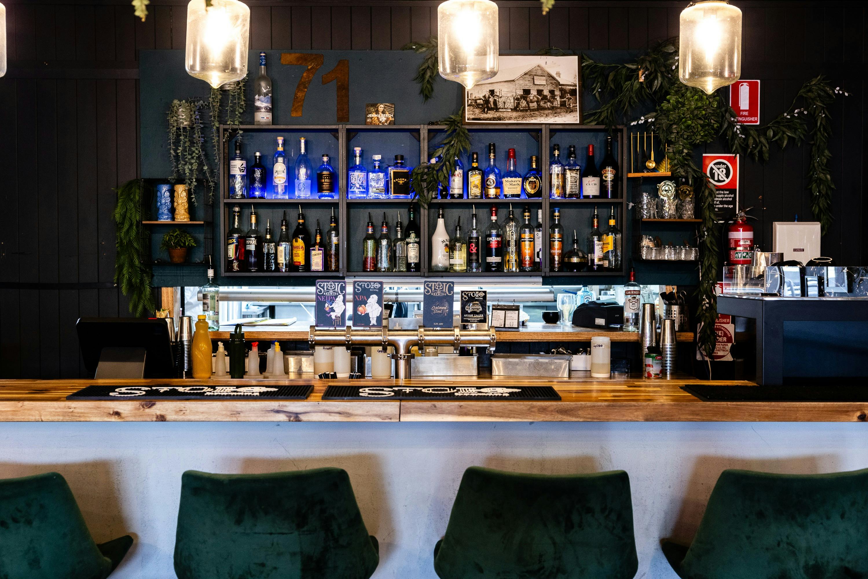 Picture of bar and drinks available