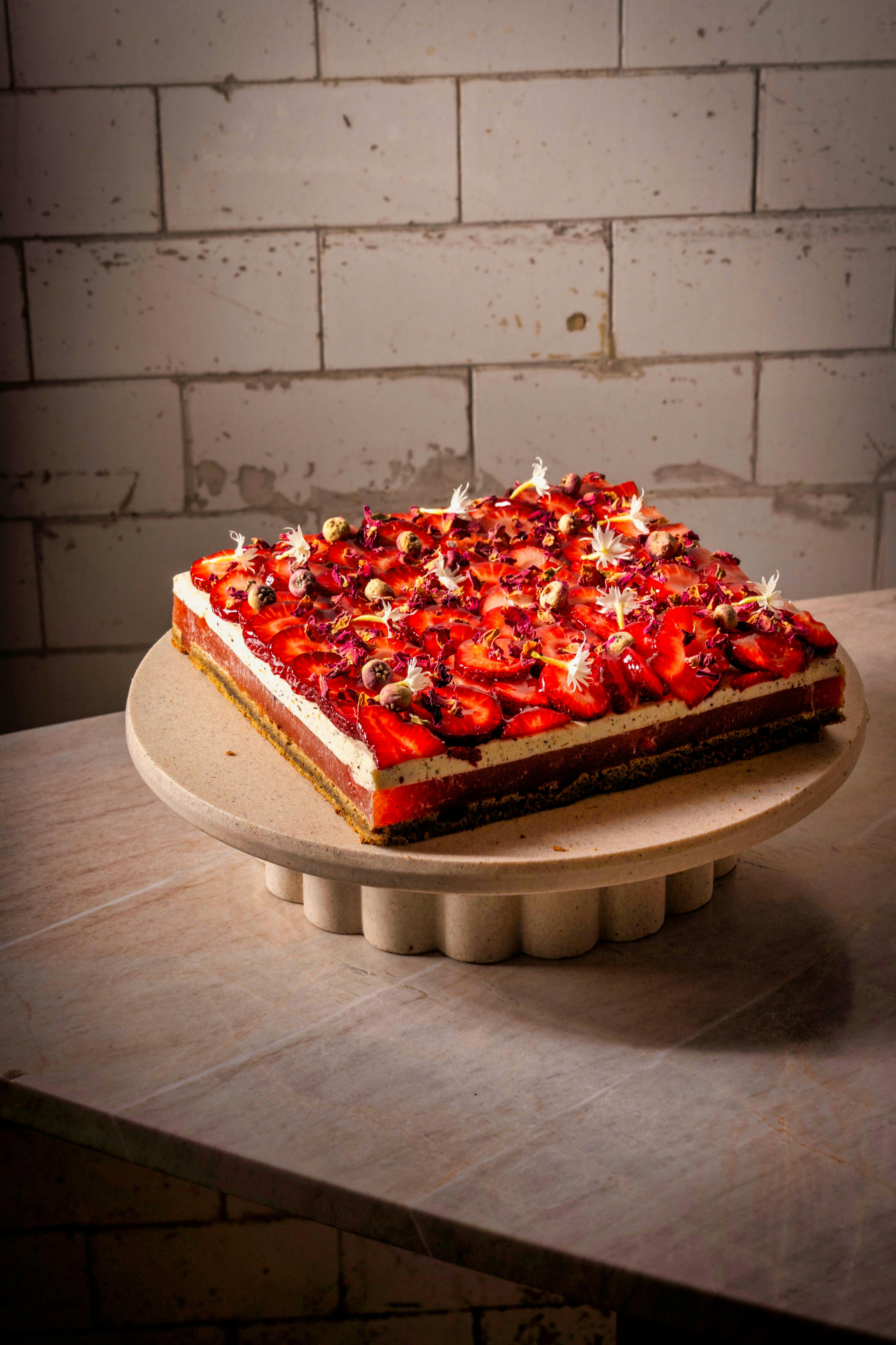 Square Hearthe Strawberry Watermelon Cake