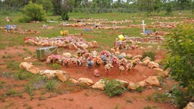 More recent graves within the cemetery.