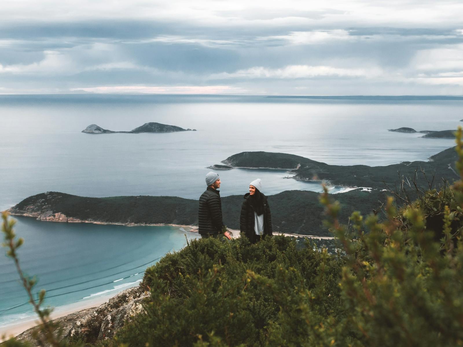 Couple looking over Mt Oberon