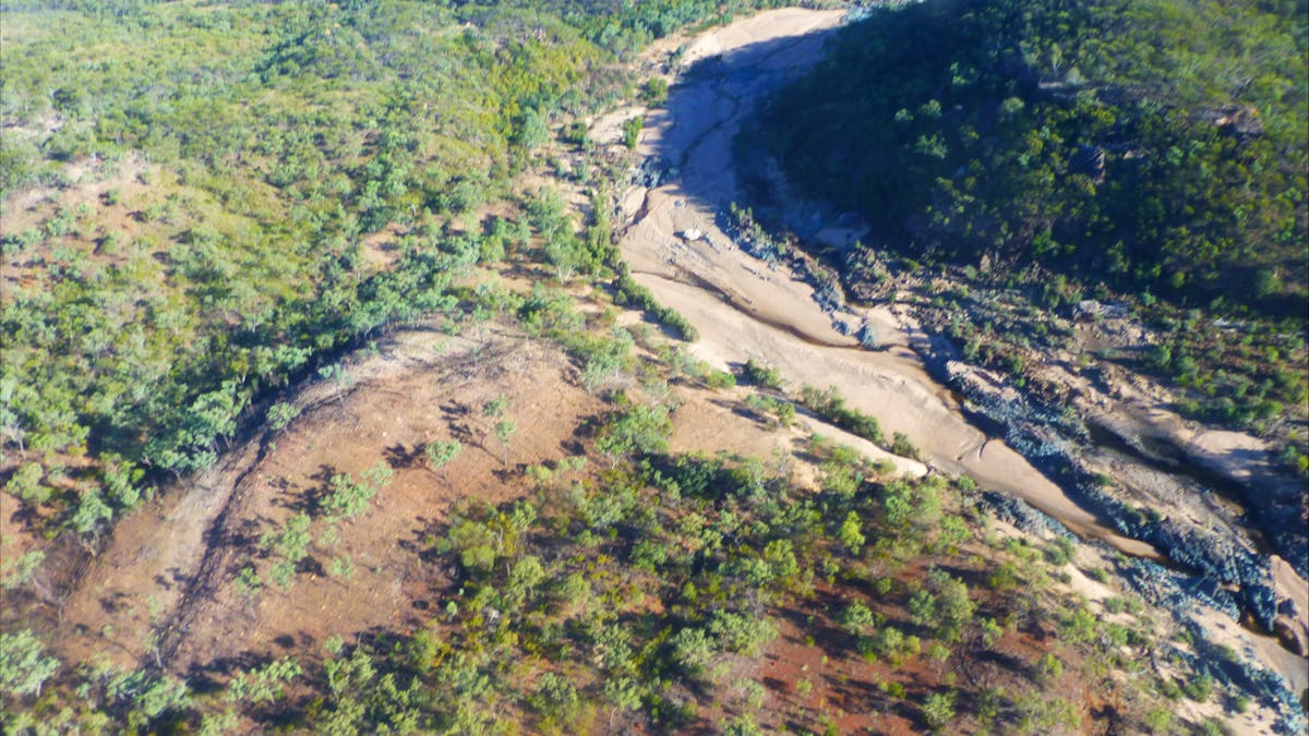 Aerial view of Gilbert River, Rungulla