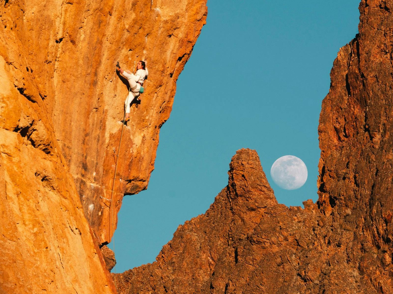 Man climbing mountain
