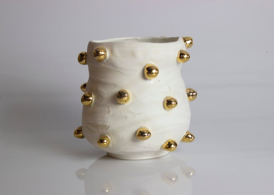 ceramic-art-studio-planter-with-golden-nubs