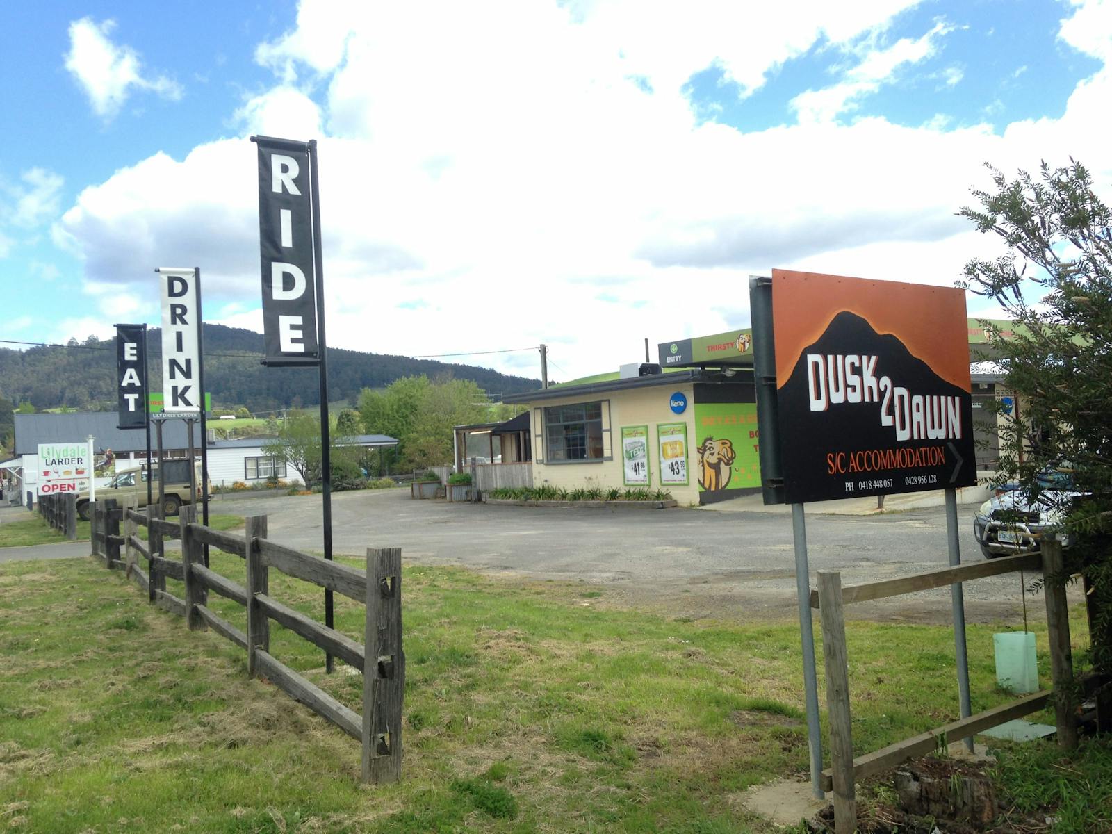 Business sign & The Liydale/ street front business infront of Accommodation