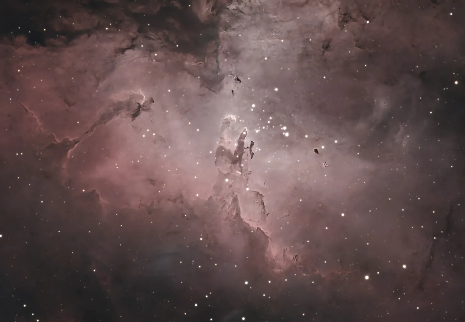 An image of the Pillars of Creation within the Eagle Nebule shot in the Sunshine Coast Hinterland