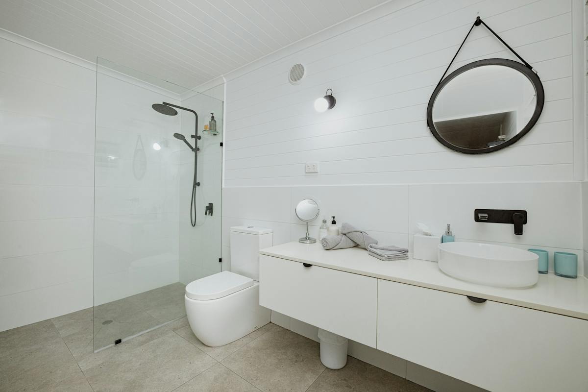 Spacious walk-in shower