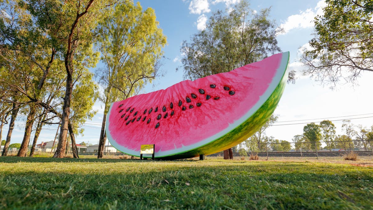 Winner of the "Next Big Thing" Chinchilla boasts a Watermelon sculpture  near the VIC.  Be sure to t