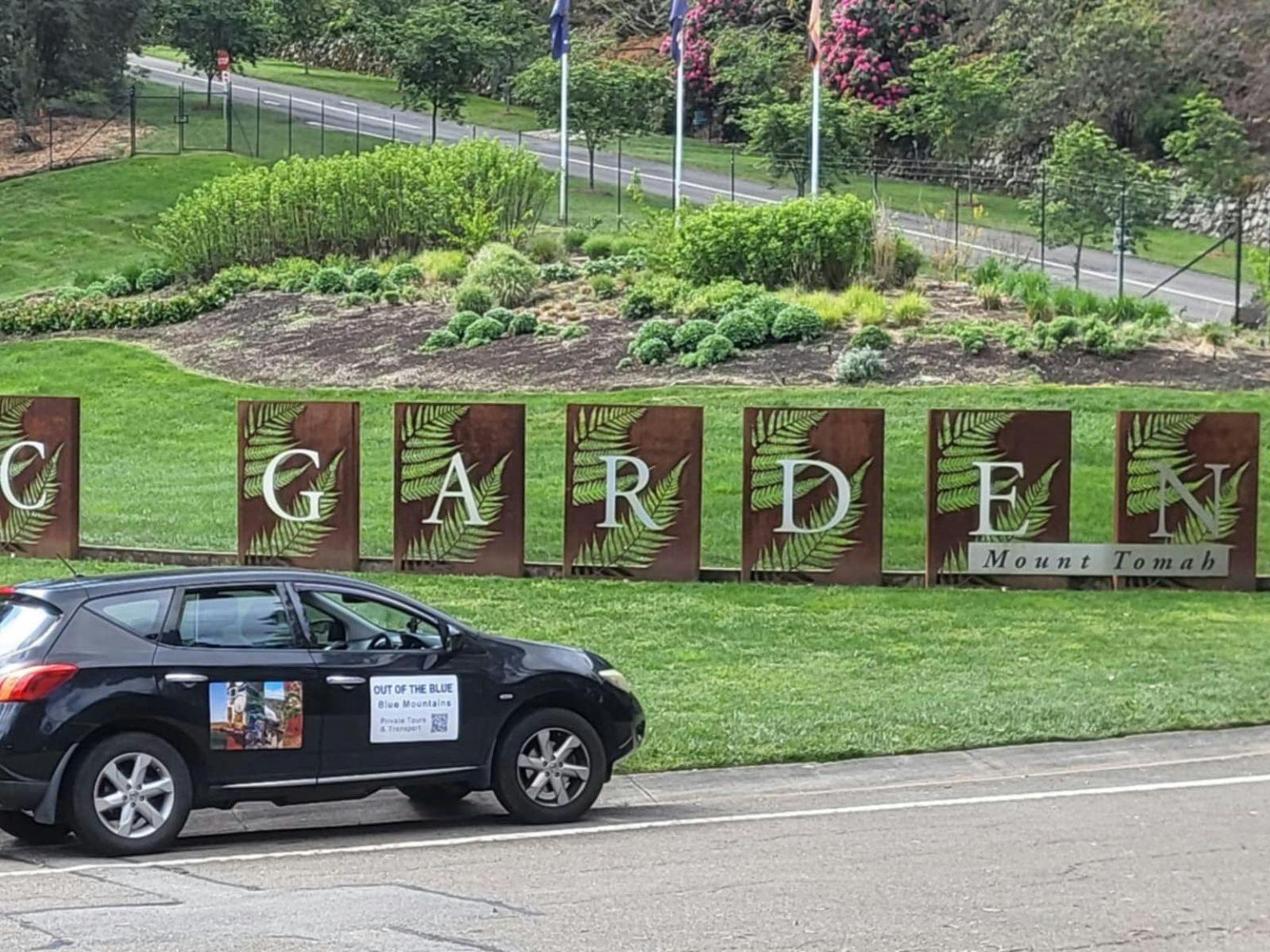 Private transport car driving to Blue Mountains Botanic Garden Mount Tomah