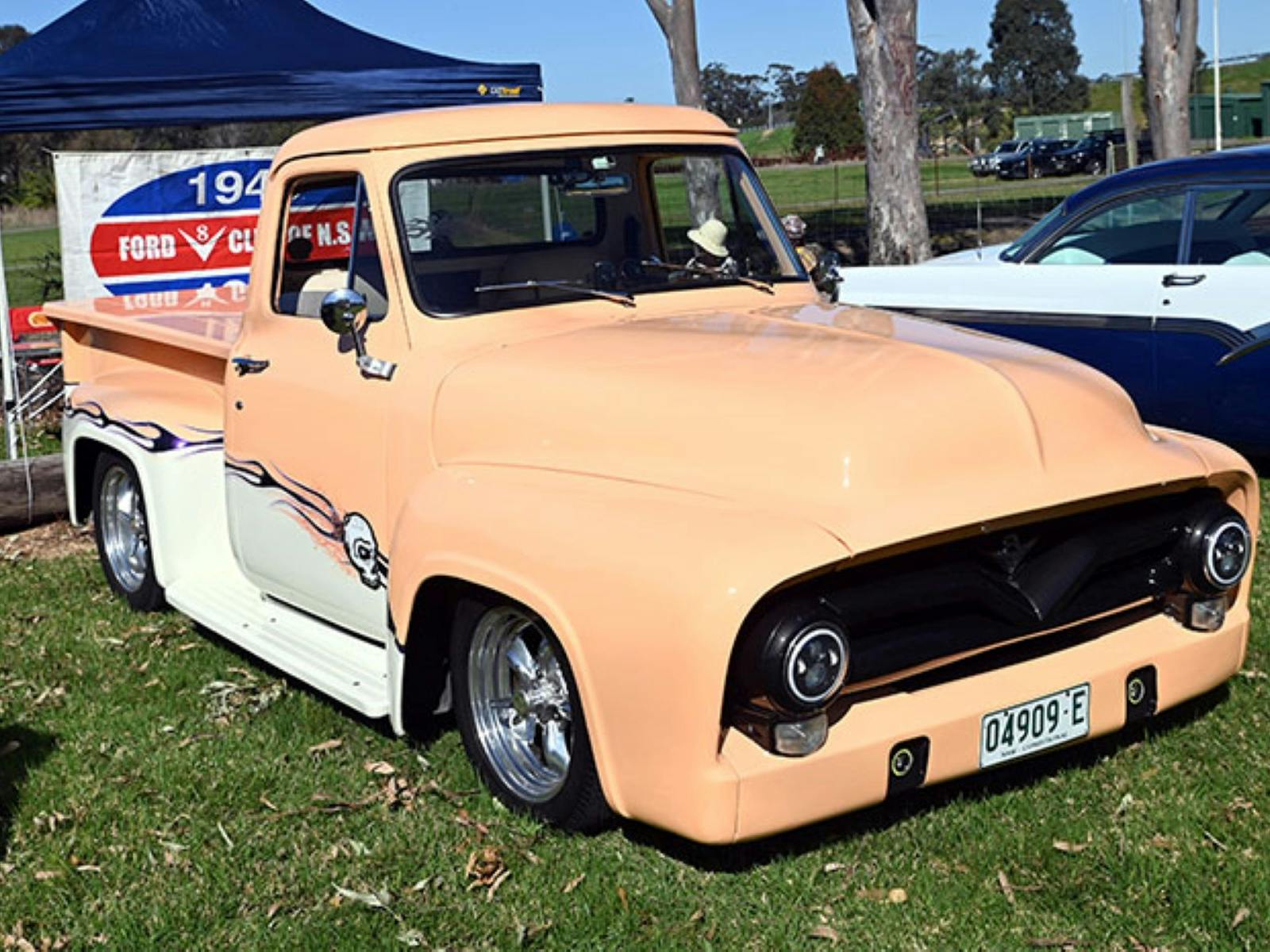 Cream old ford pick up