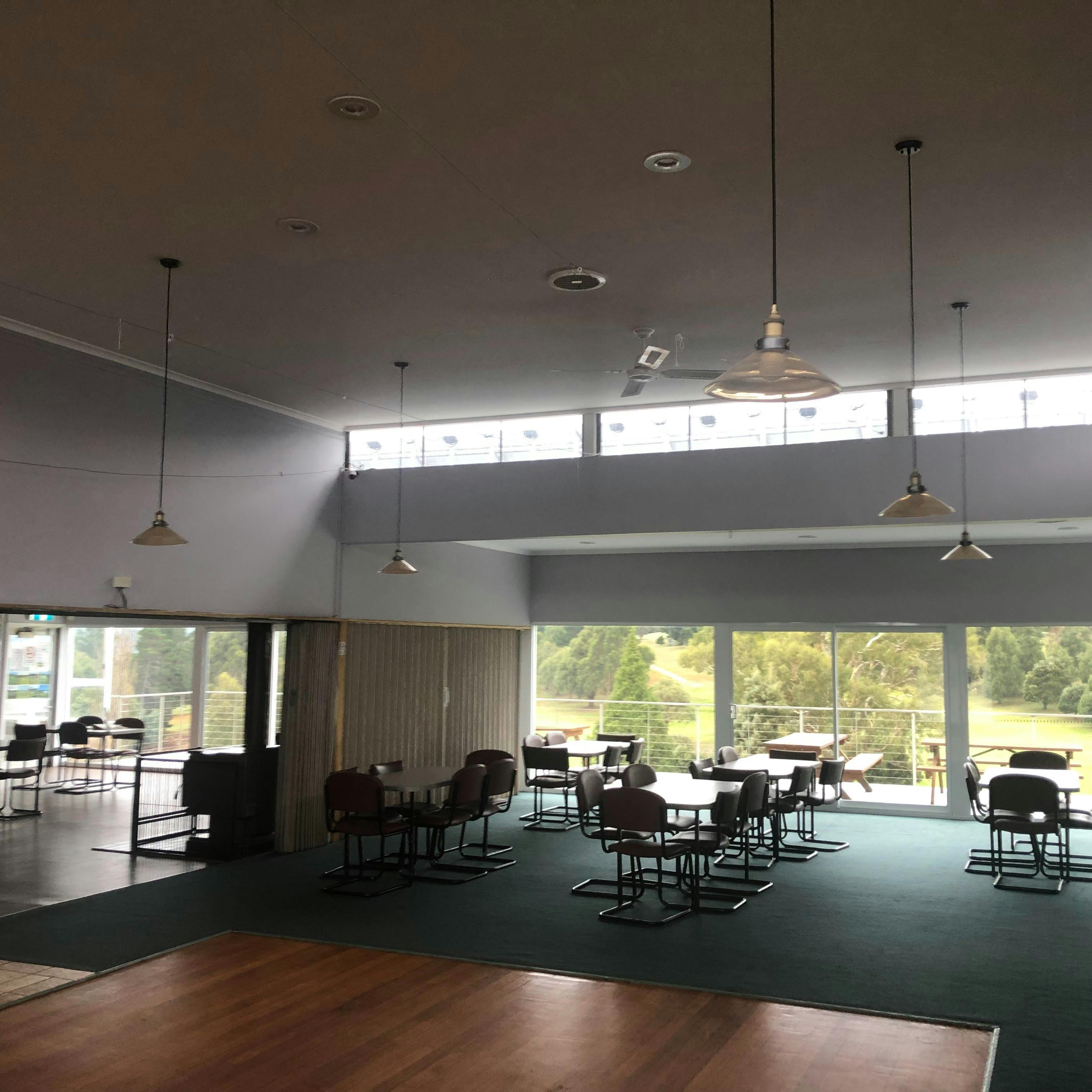 Inside the large clubhouse at New Norfolk Golf Club