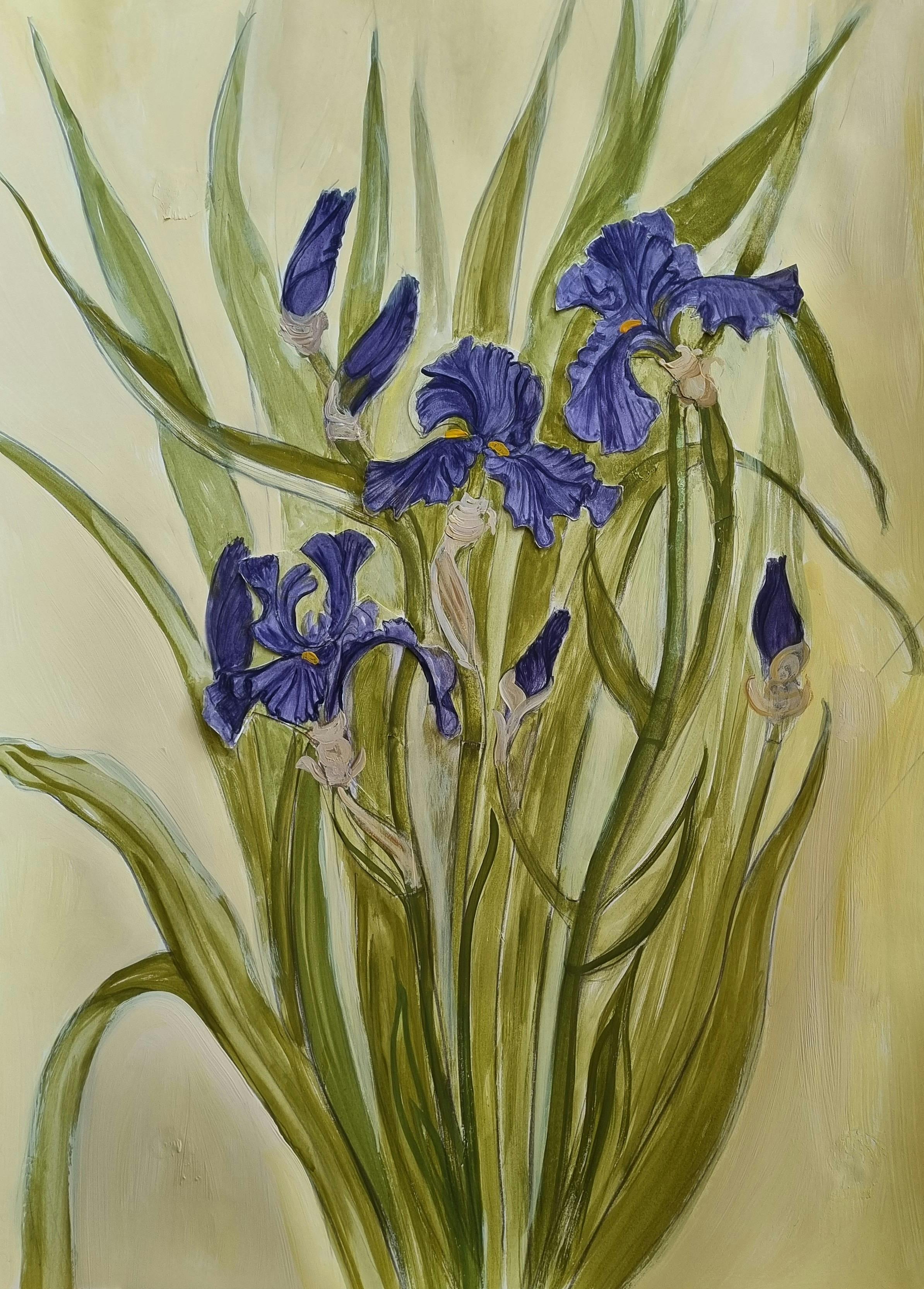 Painting of Irises in the garden of Calais Villa