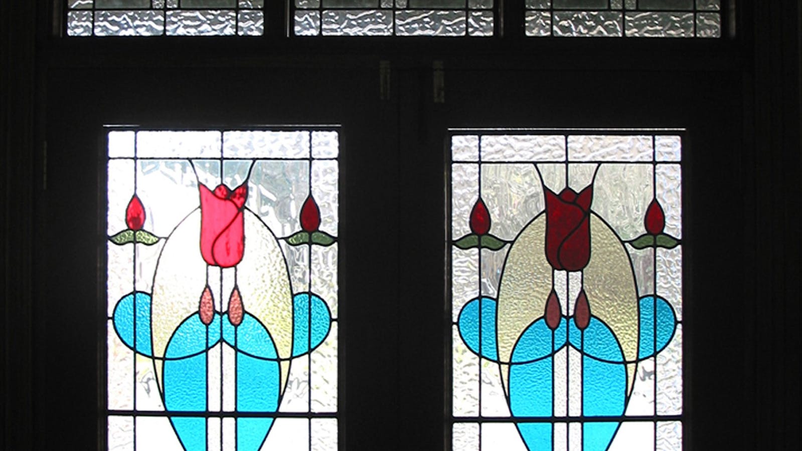 Leadlight Doors. Entrance to Gallery