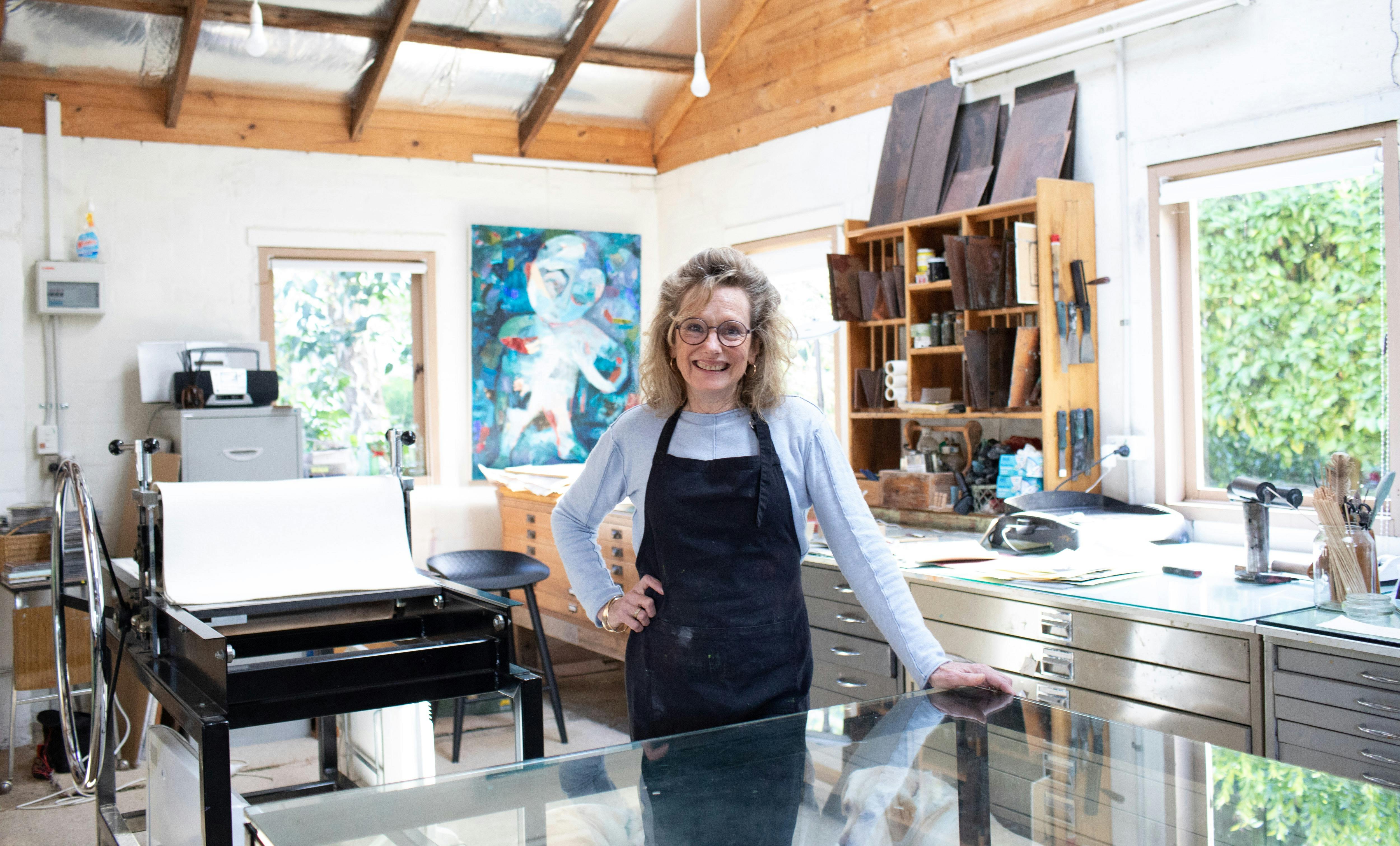 Jennifer Buntine in her studio