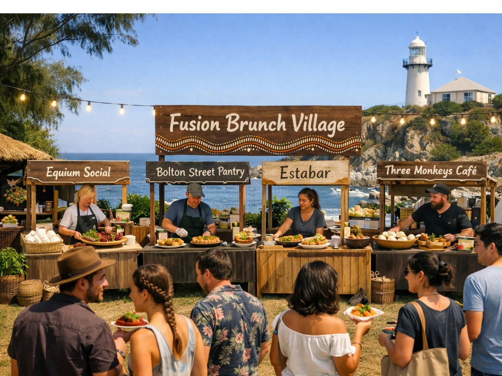 Fusion Brunch village opens with Indian food and local New Castle food vendors stalls.