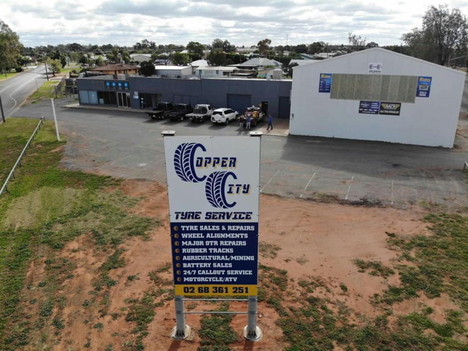 Copper City Tyres Aerial View