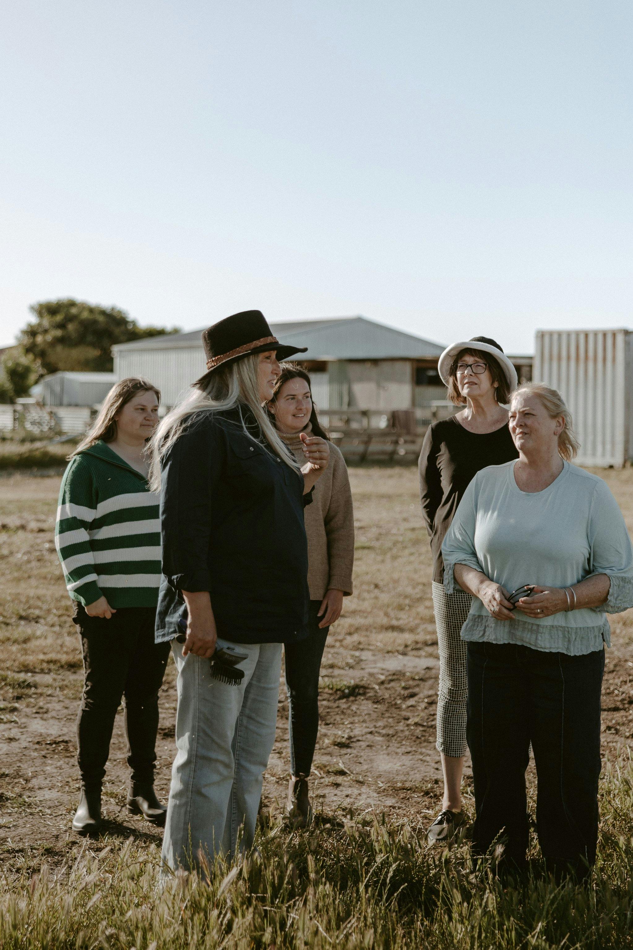 Guide takes group on farm tour