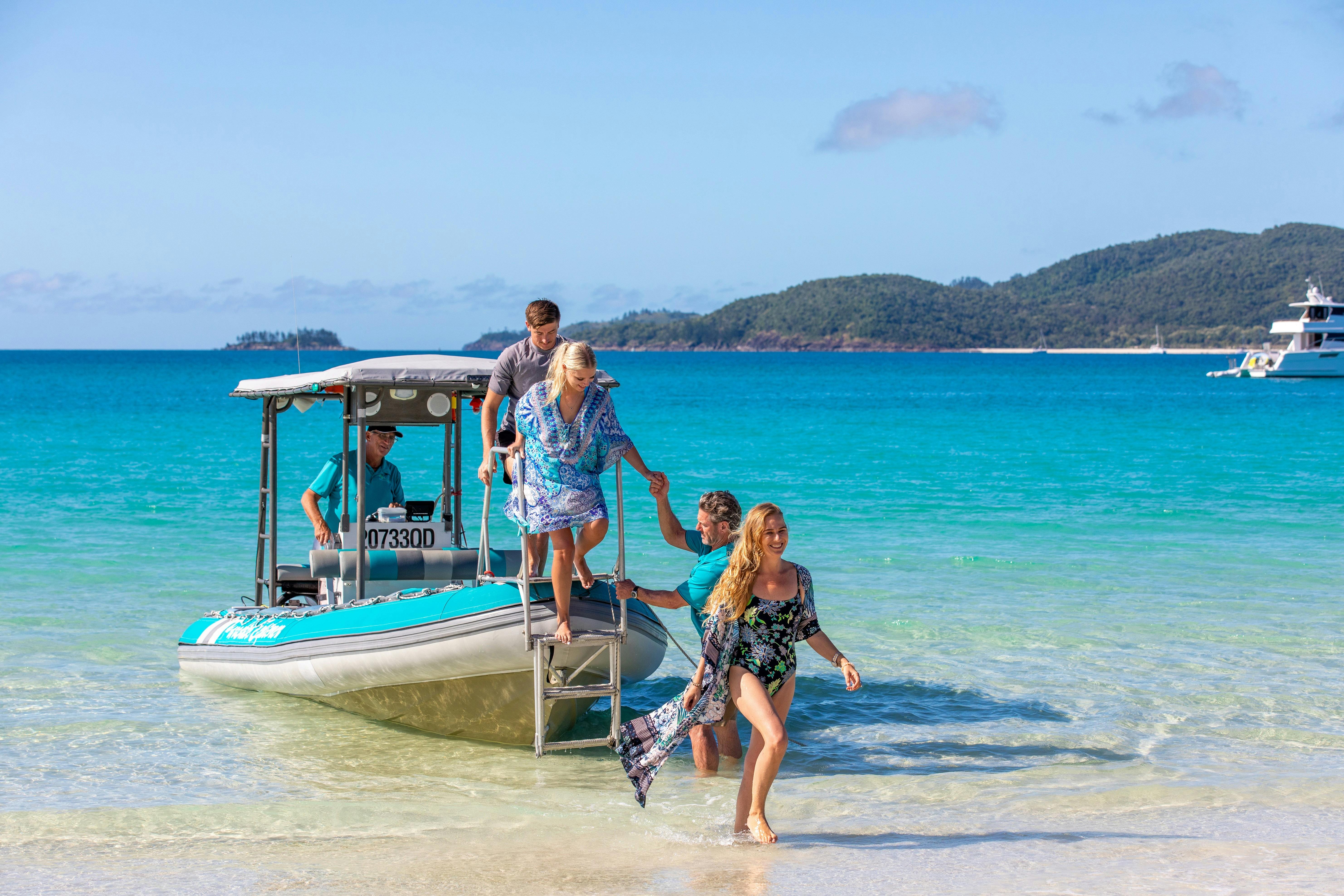 Guests have easy access on and off the boats