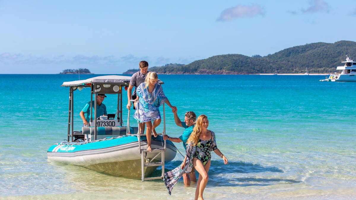 Guests have easy access on and off the boats