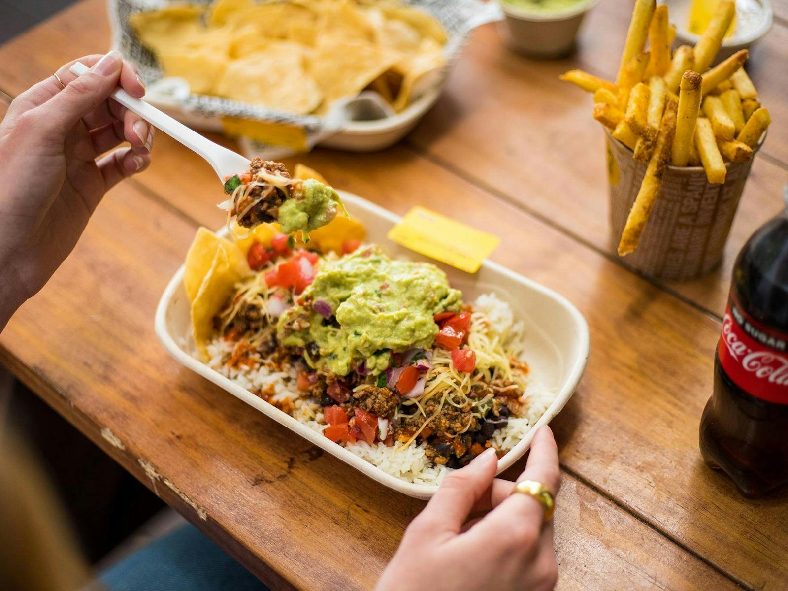 Food offering at Guzman y Gomez