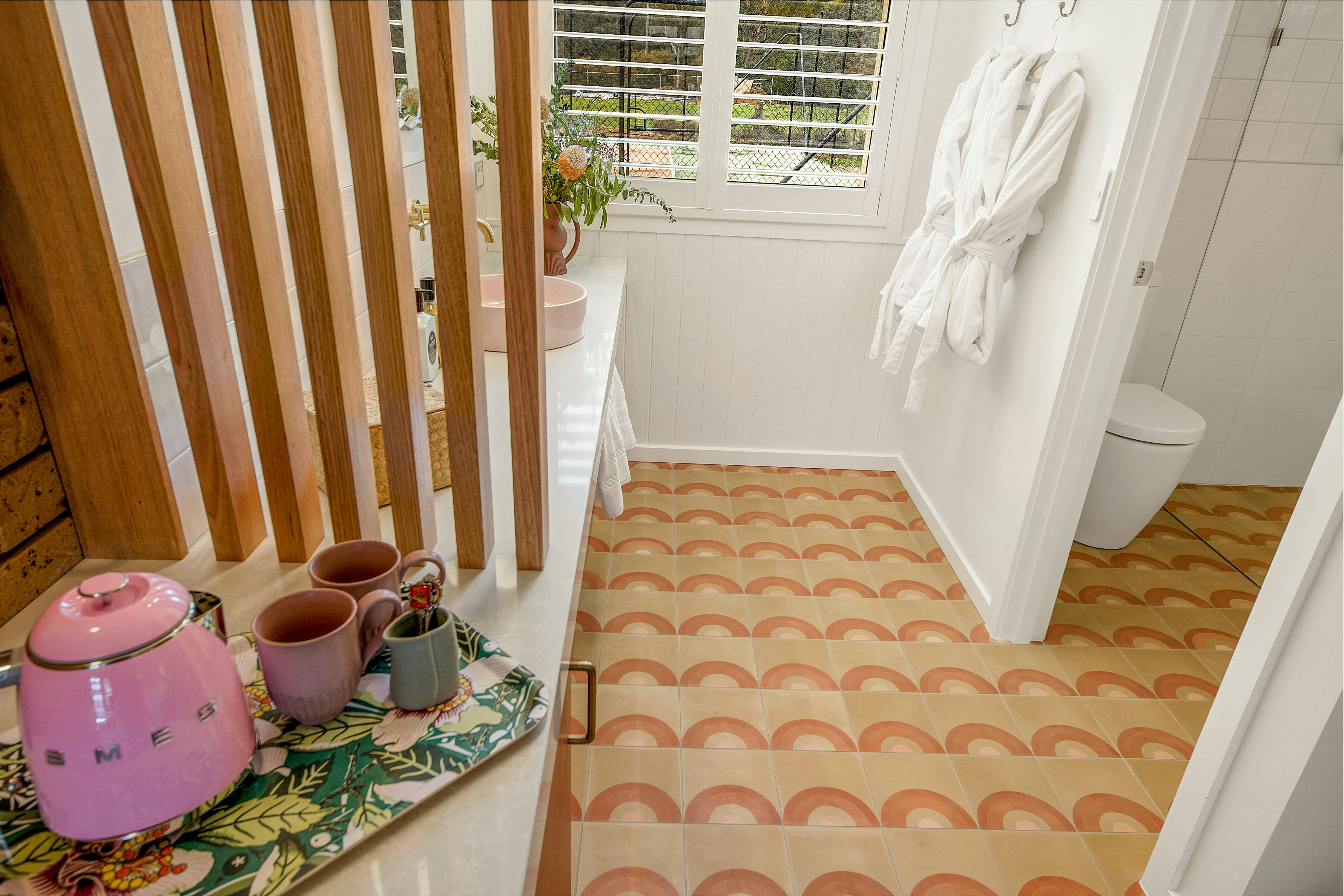 Hara Bathroom encaustic tiles and luxury Leif products