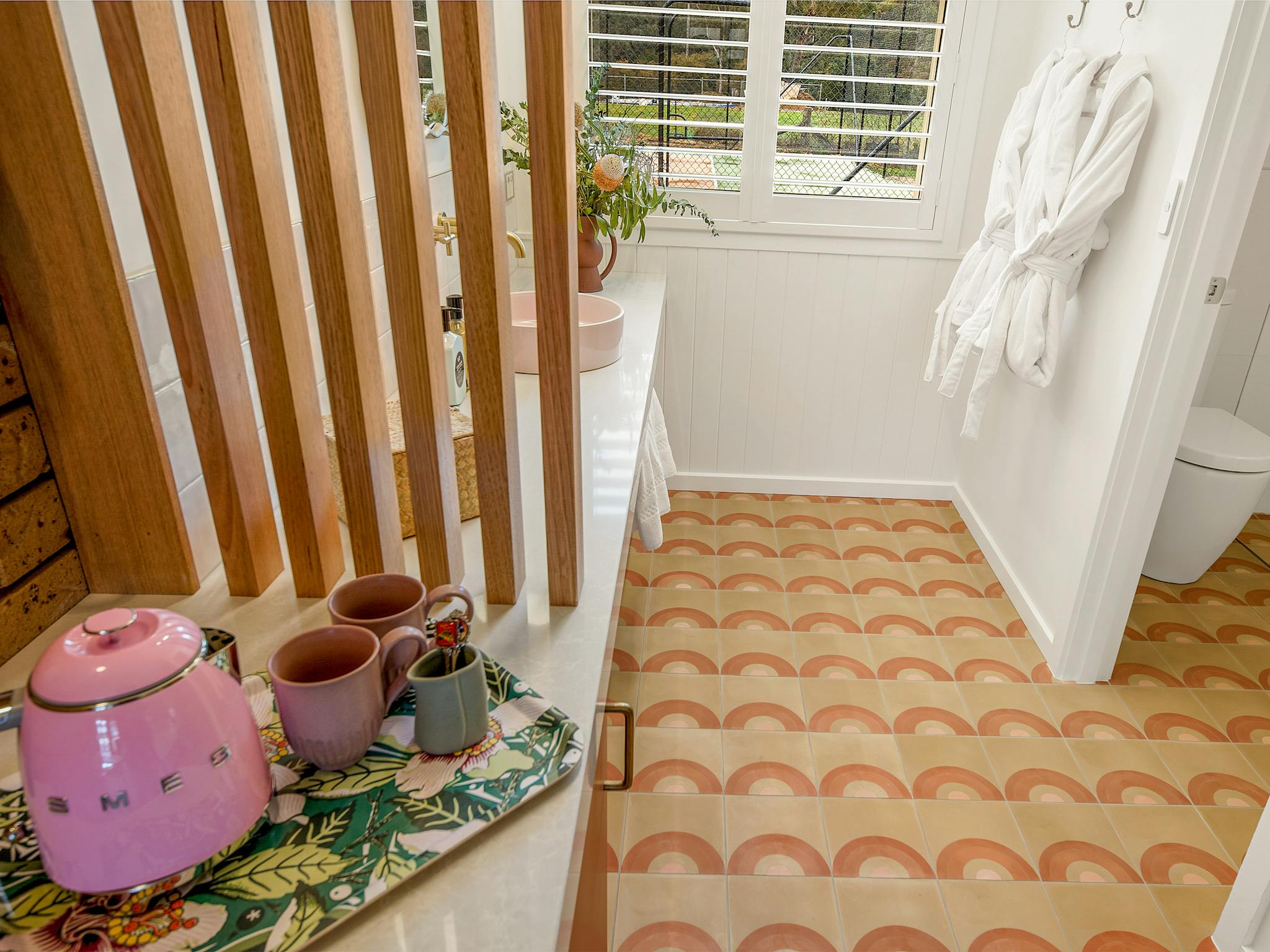 Hara Bathroom encaustic tiles and luxury Leif products