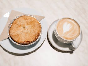 House made meat pie & a coffee