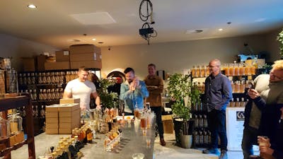 Preparing cocktail at Distillery