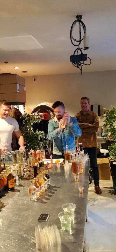 Preparing cocktail at Distillery