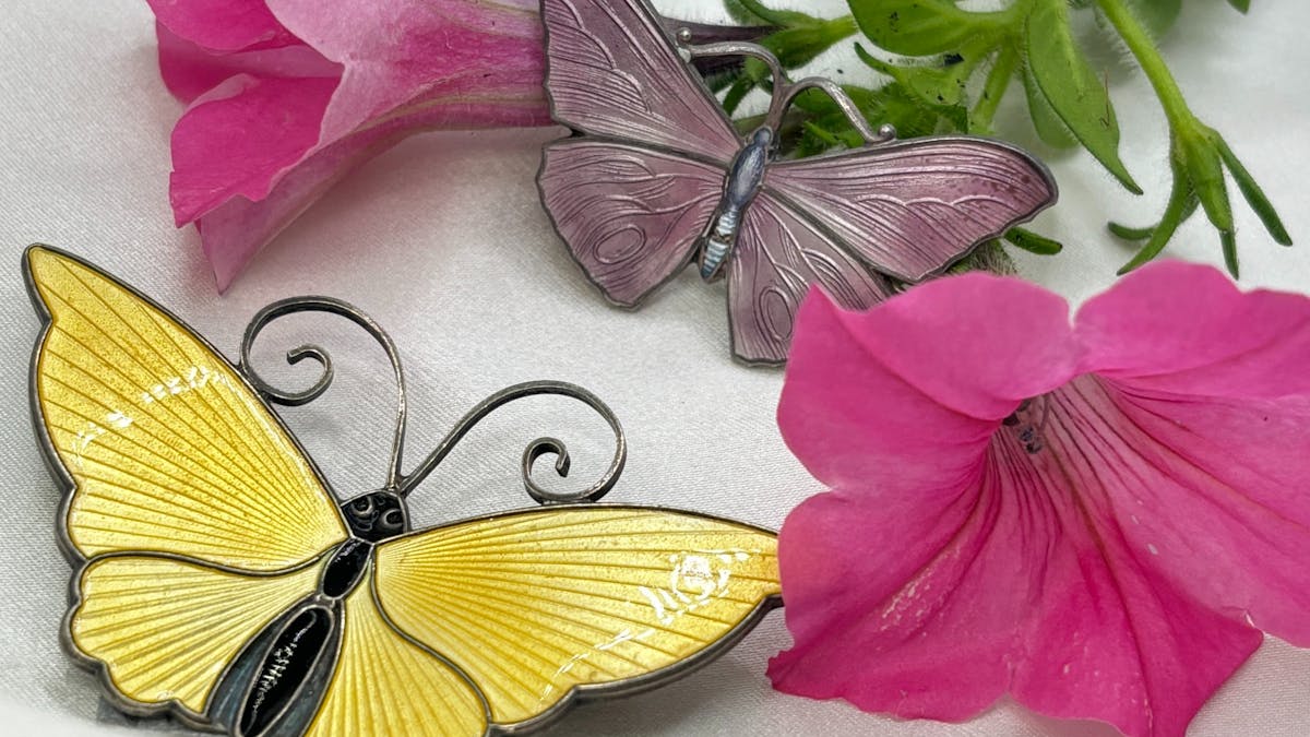 Brooches in the shape of butterflies