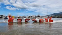 Bad Fishy Boat's Screamer and Screamo parked nose to nose in the Marlin Marina in Cairns, Queensland