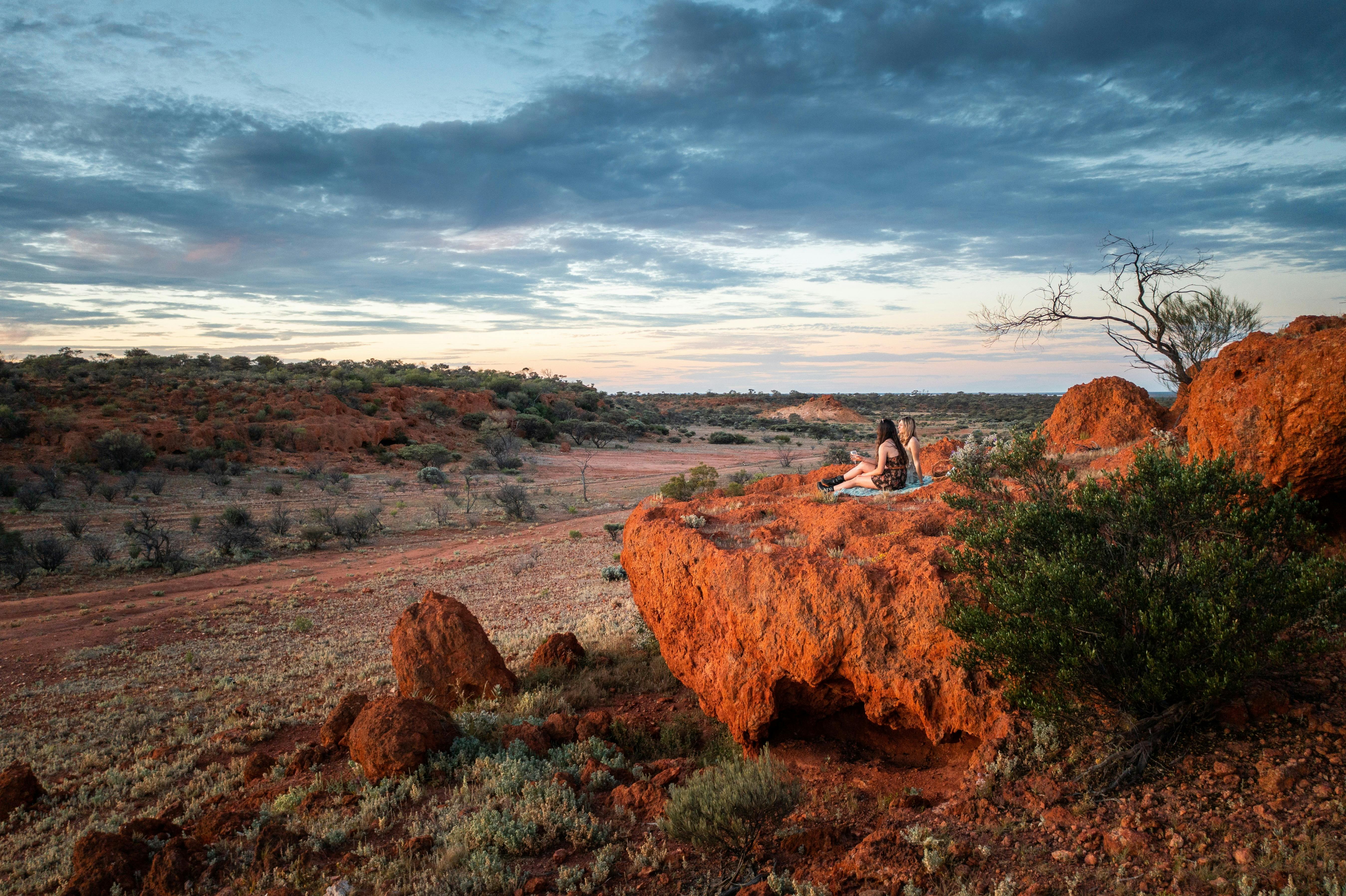Take it all in under the big blue skies and amongst the red rocks of Wooleen Station