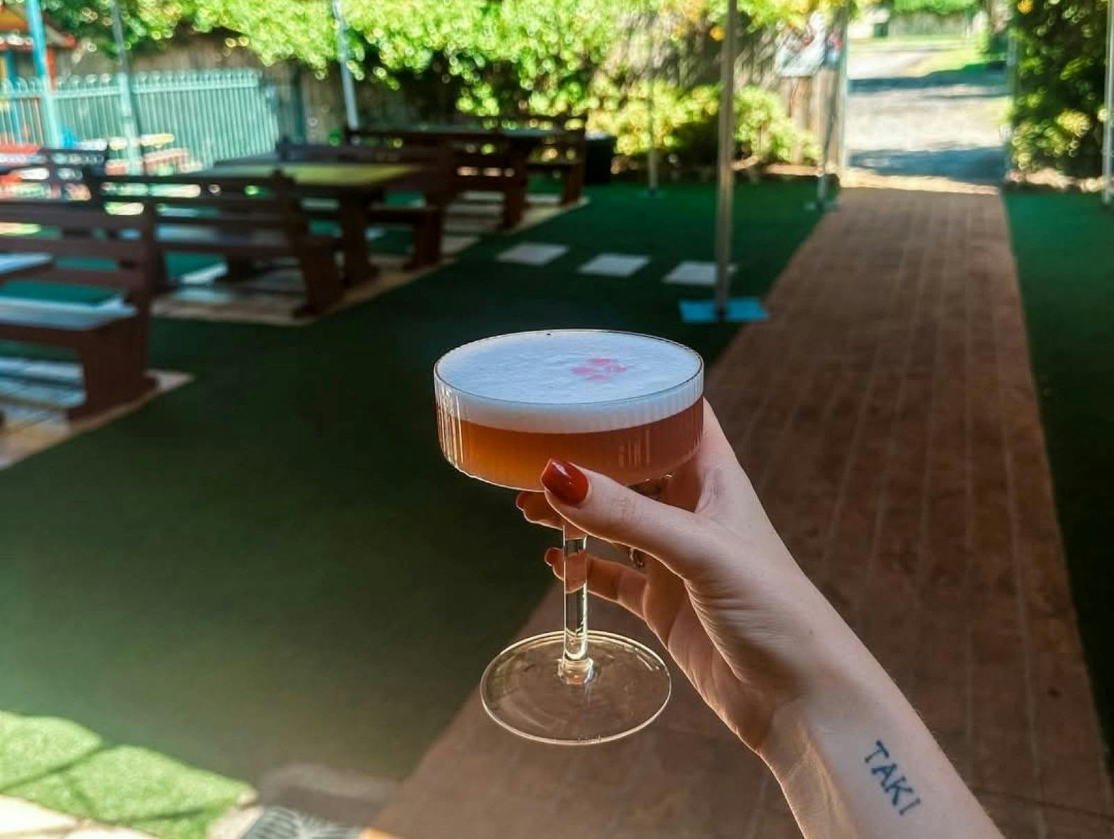 The Royal Hotel cocktail outside