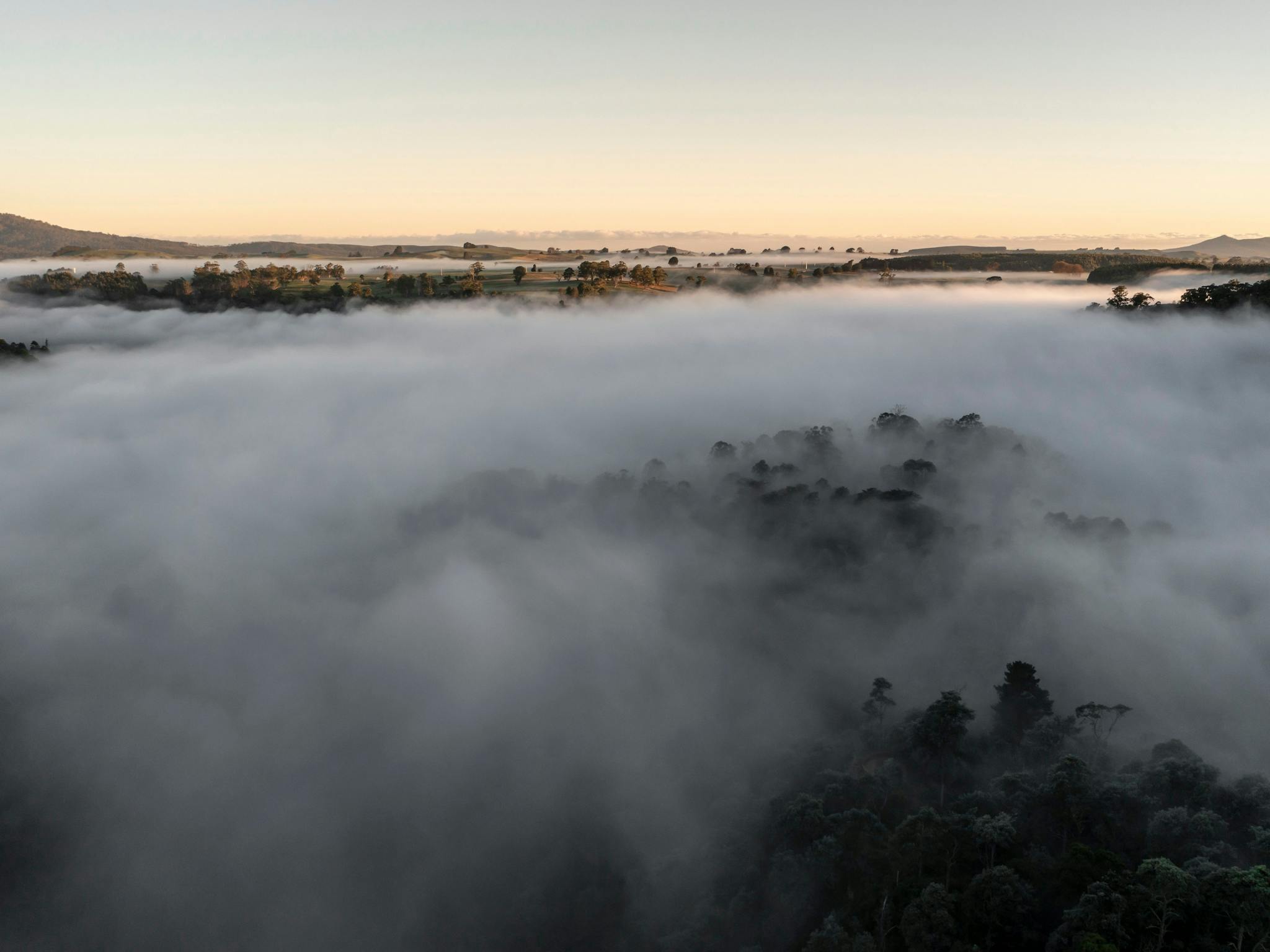 Mist across mountains