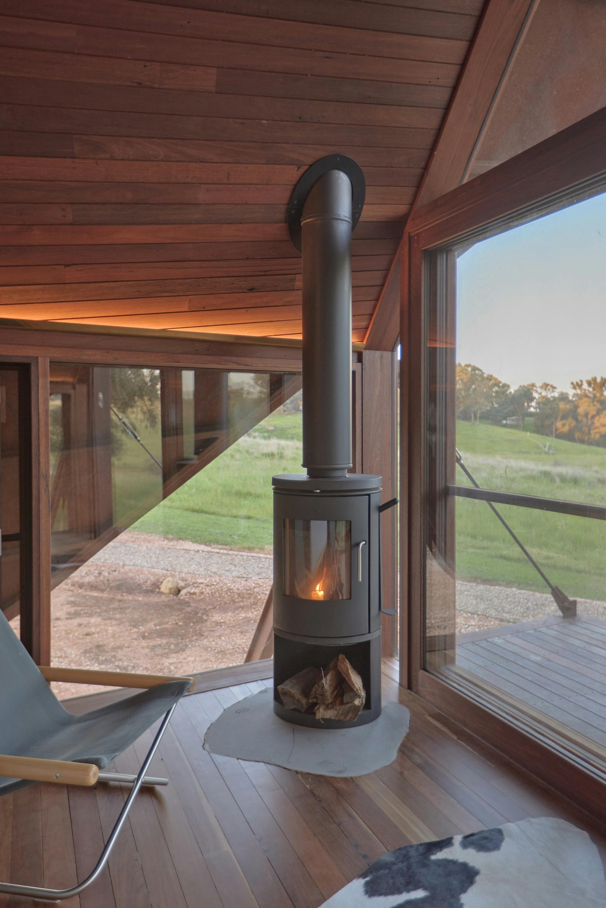 Inside fireplace