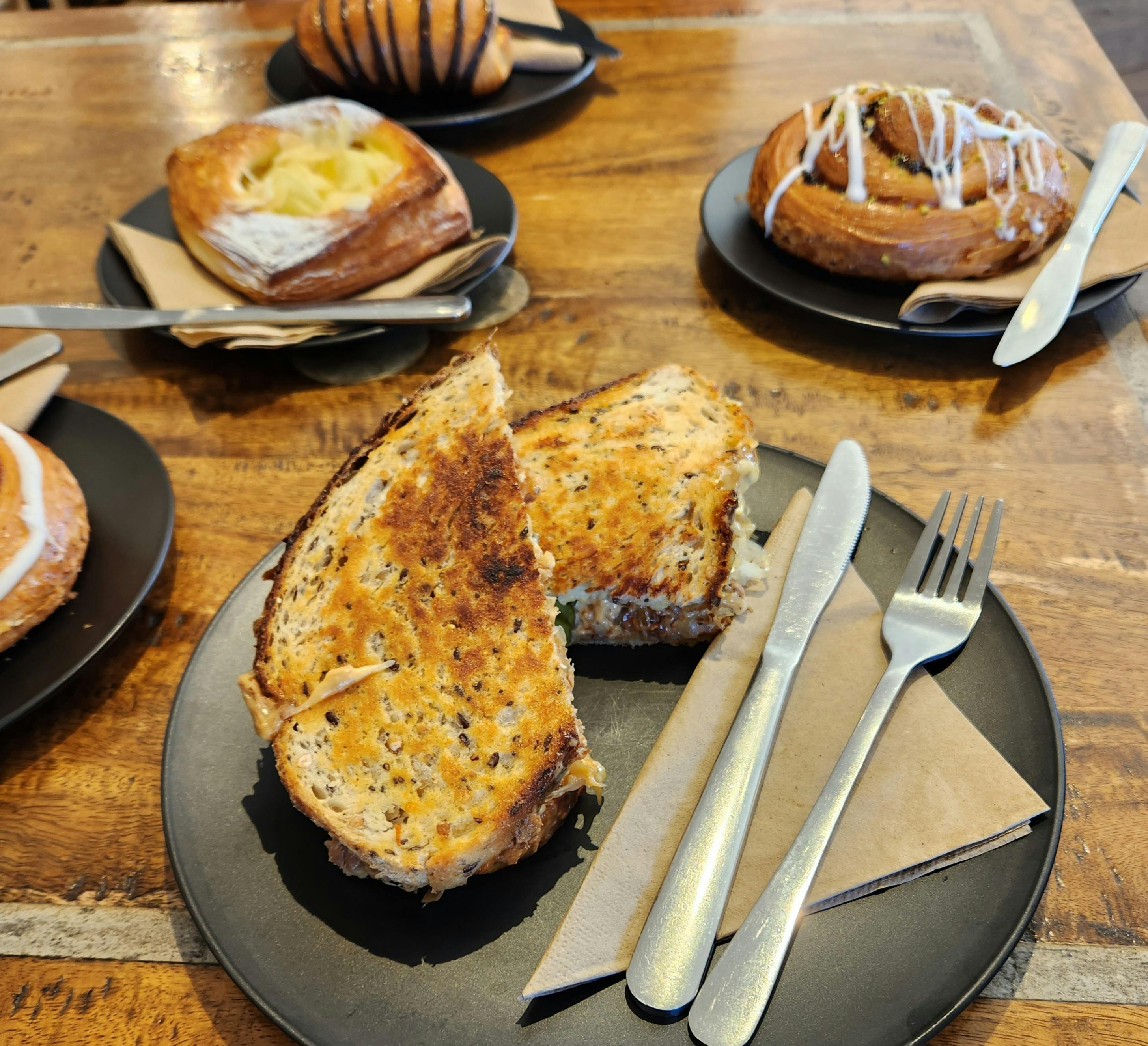 toastie and pastries