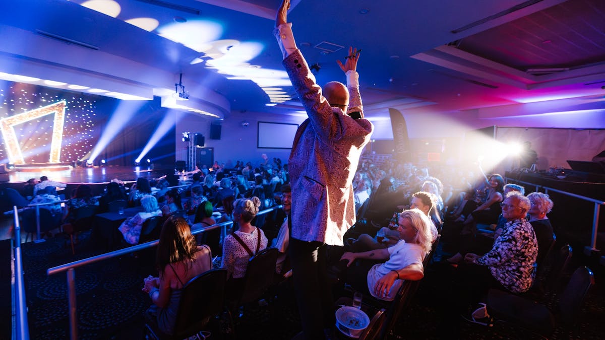 Having fun in the audience