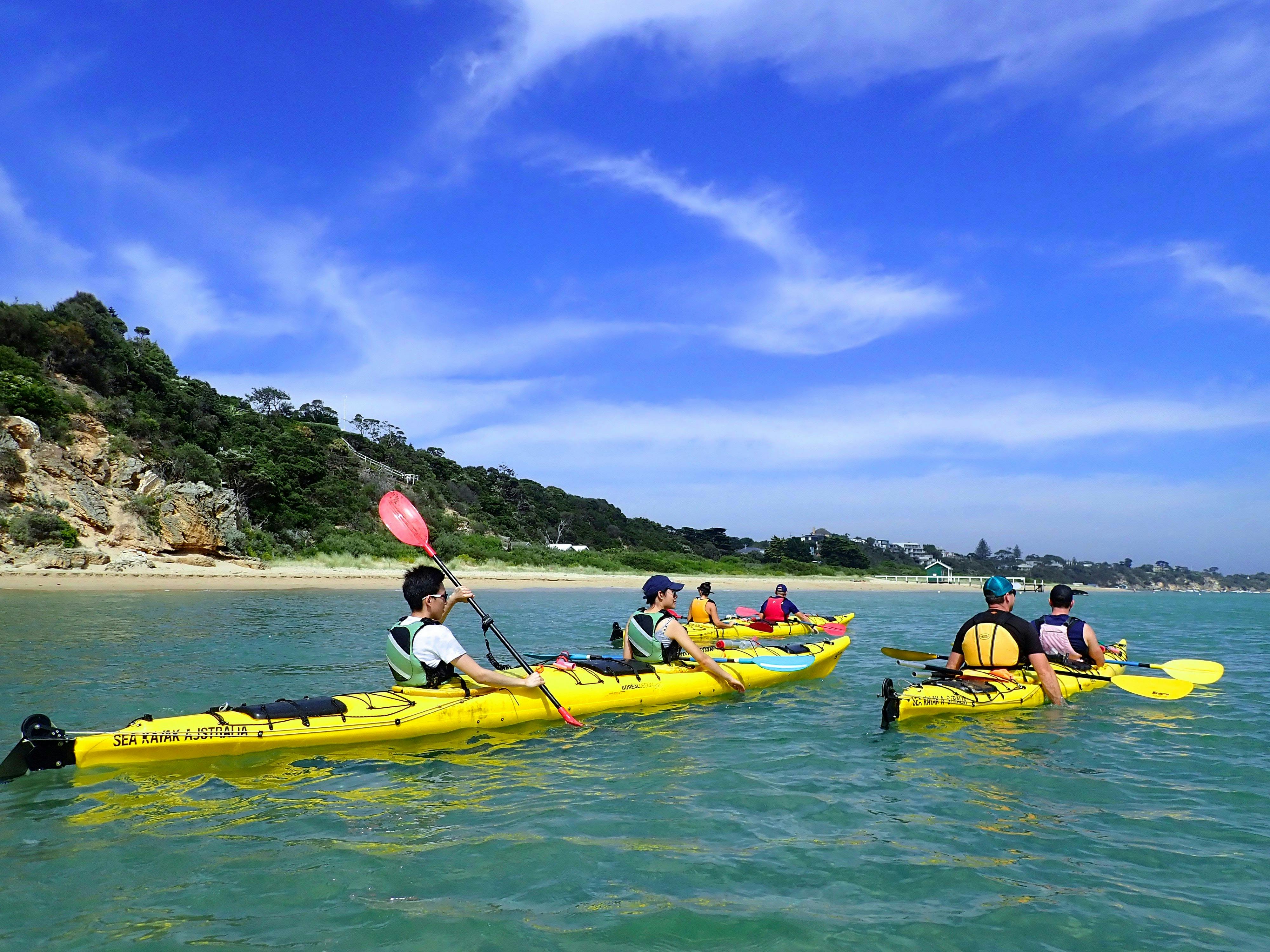 Heading towards Pt Nepean National park in a sea kayak