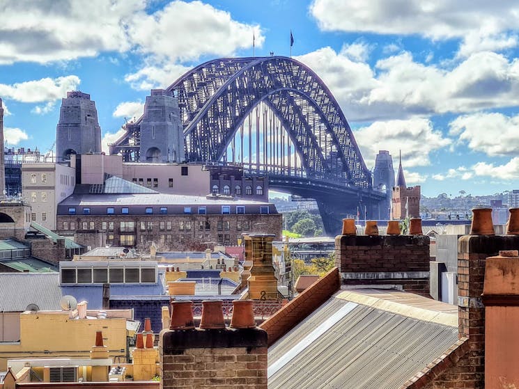View across The Rocks to the Sydney Harbour Bridge - Quay People tour, Local Travel Planner