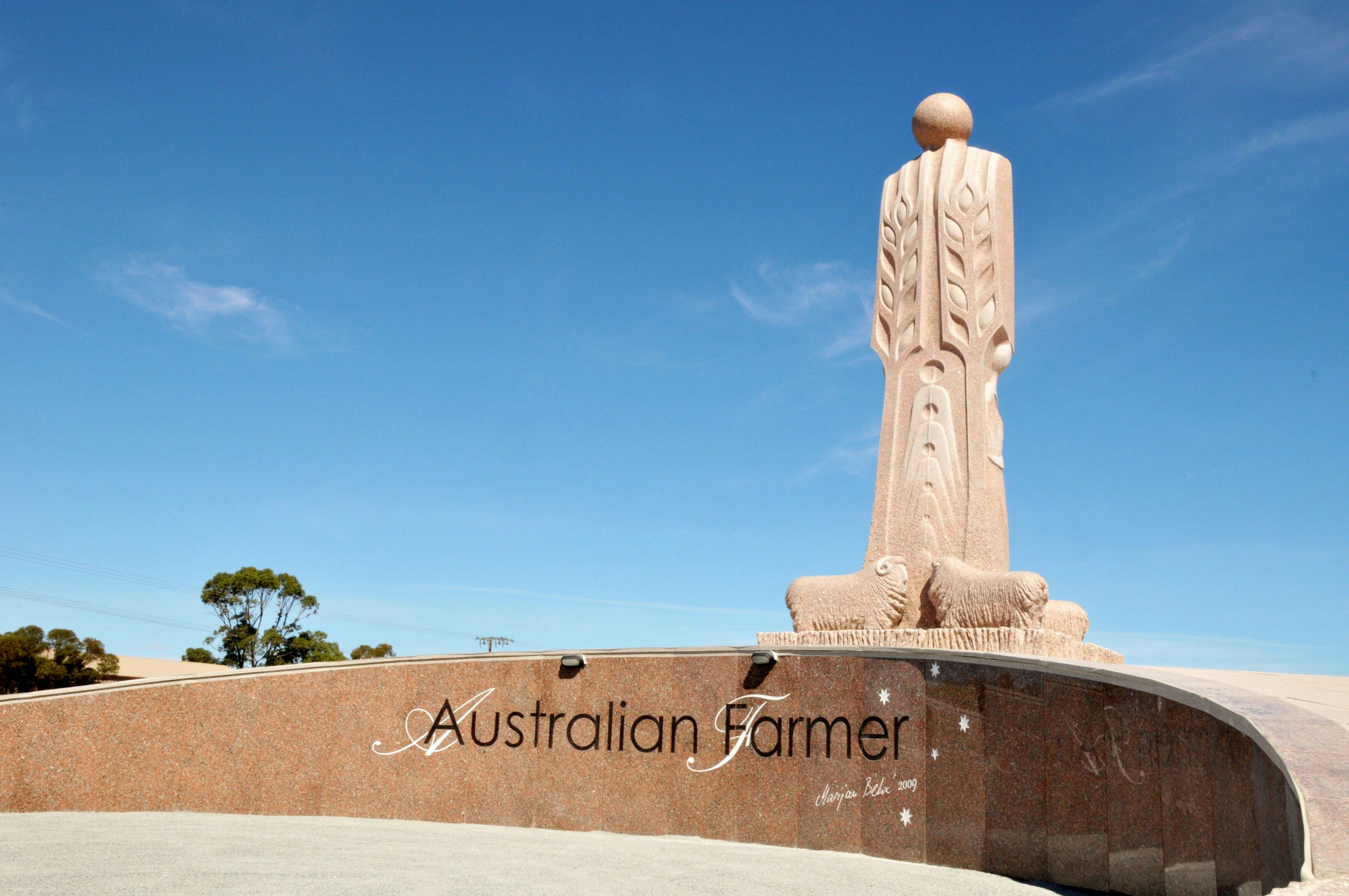 "The Australian Farmer" Granite Sculpture