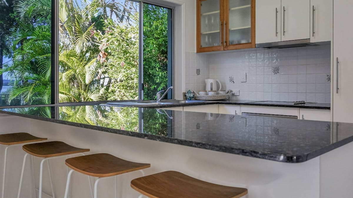 Kitchen with Water Views, Dishwasher, Electric Cooking